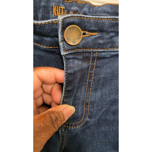 Kut From The Kloth Women's Blue Denim Jeans Size 14 Mid-Rise Straight Leg Stretc - Picture 7 of 10